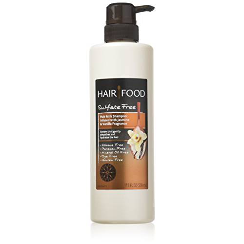 Hair Food Sulfate Free Hair Milk Shampoo with Jasmine & Vanilla Fragrance, 17.9 Fluid Ounce