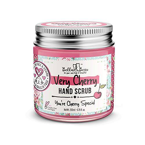 Bella & Bear Very Cherry Hand Scrub, No Harmful Chemicals, Cruelty-Free, Vegan-Friendly Exfoliating, 6.7oz