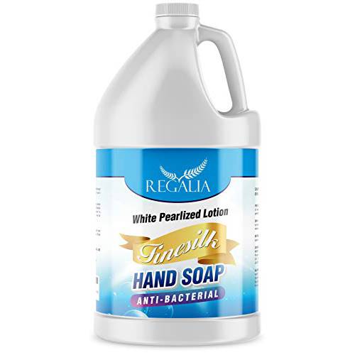 Antibacterial/Antimicrobial Finesilk White Pearlized Lotion Liquid Hand Soap: Bulk Refill Jug. PH Balanced Ultra-Strength. Made In USA (Finesilk, Gallon)