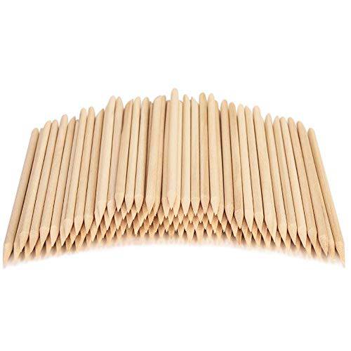 100PCS Orange Sticks for Nails 4.5 Inch - Wooden Cuticle Pusher & Remover Set - Non-Toxic, Skin-Safe - Wood Tools for Manicure & Pedicure - Disposable Set Useful for Home & Salon - Won’t Break Easily