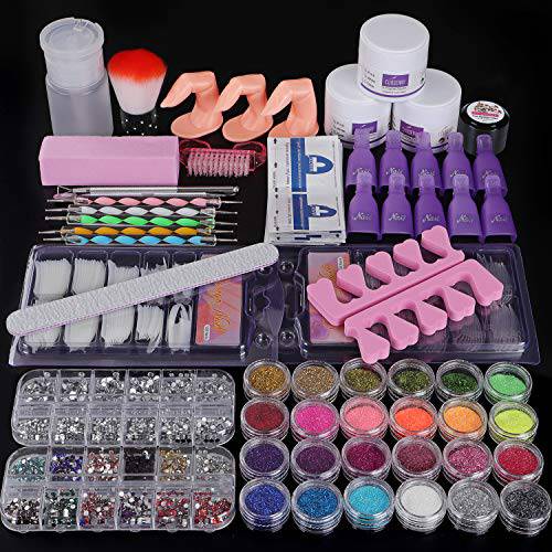 Cooserry 72 in 1 Acrylic Nail Kit - 24 Colors Acrylic Powder Nail Kit Set Professional Acrylic with Everything for Acrylic Nails Extension Beginner Kit