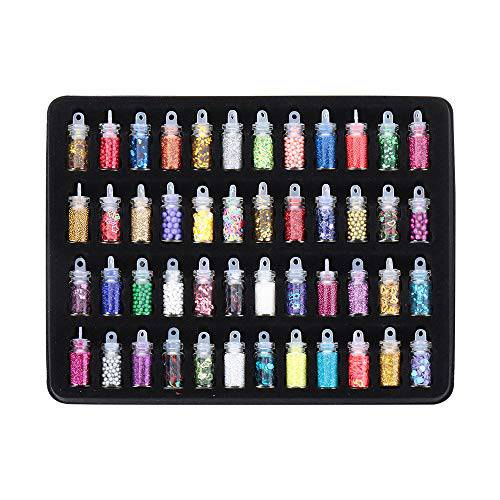 Beyonday 48 Bottles/Box DIY Nails Resin Glitter Sequins Crystal UV Epoxy Jewelry Making Mold Filler 3D Nail Art Tips Decoration(Multicolors)