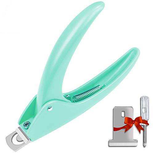 Nail Tip Clipper Edge Cutter False Trimmer Adjustable Stainless Artificial Acrylic Fake Manicure Pedicure Stainless Steel Nail Trimmer Sharp Stainless Steel Blade Clip Tool Nail Design DIY Use Green