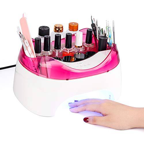 LIARTY 2 in 1 Nail Dryer, 36W UV LED Curing Lamp with 5 Storage Units 4 Timer Setting Auto Sensor for All Nail Polish