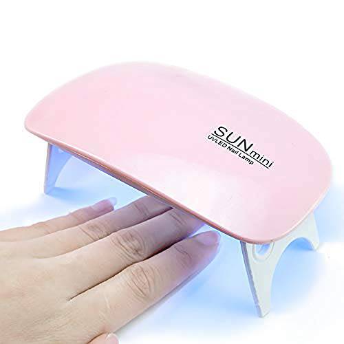 Nail Dryer Lamp Mini, 6W LED UV Portable Nail Dryer Curing Lamp Light for Gel Based Polish USB Power with 45s/60s Timer Setting