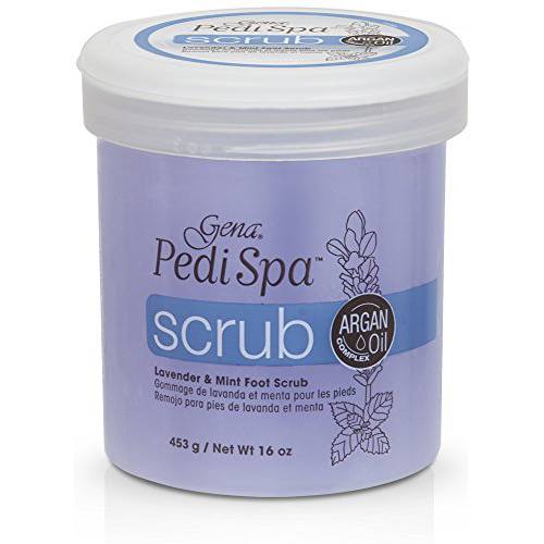 Gena Pedi Spa Scrub with Argan Oil, Lavender & Mint Foot Scrub, 16 oz