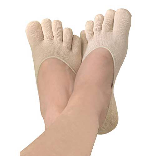 Therapeutic Gel Heel Socks - 2 Pair Invisible Foot Spa Glove Socks for Cracked Heel Treatment - Helps with Alignment and Eliminating Chafing and Blisters Free Eyeglass Pouch (Beige, Regular)