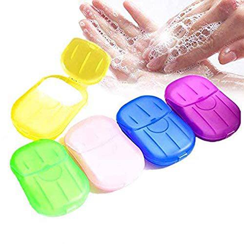5 Pcs Paper Soap,Mini Portable Disposable Soap Paper Sheets Hand Washing Bath Toiletry Paper Soap for Outdoor, Travel,Camping Hiking