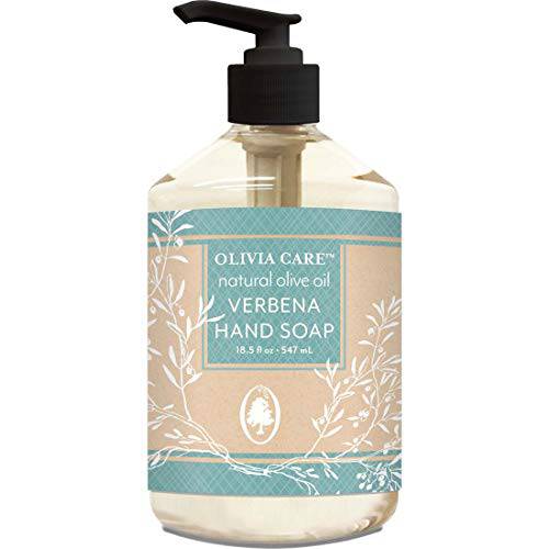 Olivia Care Liquid Hand Soap All Natural - Cleansing, Germ-Fighting, Moisturizing Hand Wash for Kitchen & Bathroom - Gentle, Mild & Natural Scented - 18.5 OZ (Verbena)