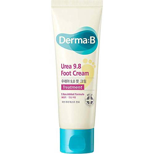 Derma B Urea 9.8% Foot Cream, Softening With Shea Butter and Coconut Butter, 2.7 Fl Oz, 80ml