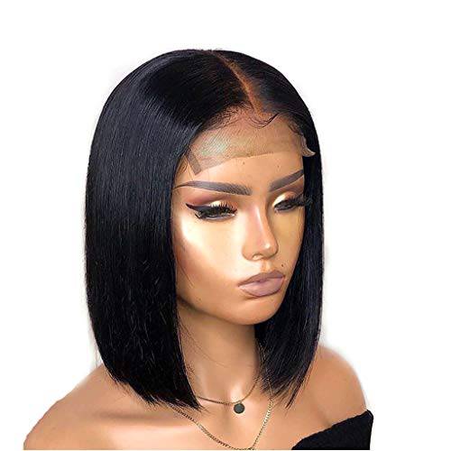 Amesha Hair 4x4 Lace Closure Human Hair Bob Wigs,150% Density Middle Part Brazilian 4x4 Lace Front Wigs Human Hair Real 12Inch