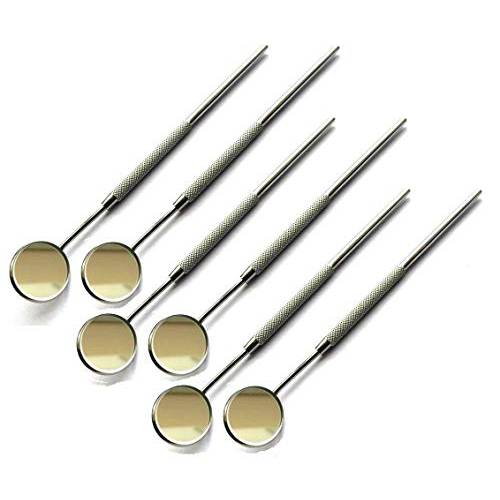 Pack of 6 pcs Makeup Mirror for Eyelash Extensions Inspection Stainless Steel Mirror