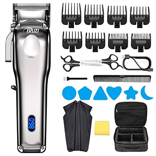 EKUZI Hair Clippers For Men Cordless Hair Trimmer Professional Haircut & Barbers Grooming Kit with 8 Attachment Combs