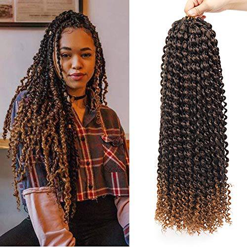22 Inch 7 Packs Passion Twist Hair Long Inch Crochet Braids Hair Water Wave for Passion Twist Braiding Hair Extensions (T30)