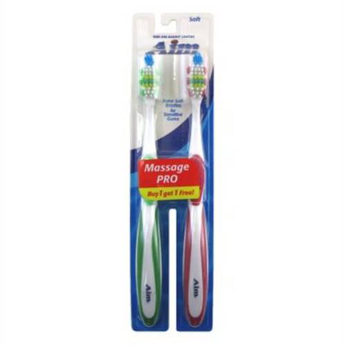 Aim Toothbrush 2 Count Bogo Soft (2 Pack)