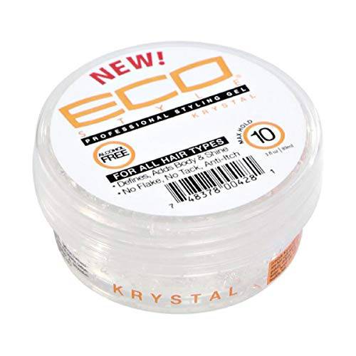 Ecoco Eco Style Hair Gel Krystal - Strong Hold - Ideal For Any Hair Type And Color - Adds Body And Shine To All Styles - Weightless - Moisturizes And Help Maintain Healthy Hair - 3 Oz