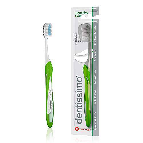 DENTISSIMO SWISS BIODENT Premium Oral Care Sensitive Soft Toothbrush for Gentle Cleansing, Assorted Color, Pack of 1