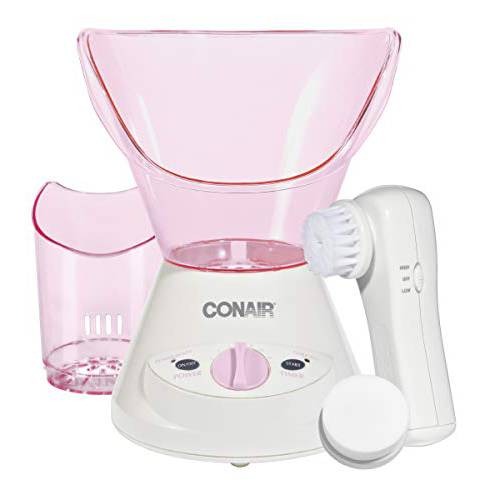 True Glow by Conair Gentle Mist Moisturizing Facial Steamer with Cleansing Brush
