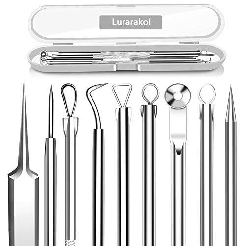 5PCS Blackhead Remover, Pimple Removal Tools, Blemish Whitehead Popping Removal, Whiteheads Spot Removing Zit Tool, Curved Blackhead Tweezers Kit, Treatment for for Risk Free Nose Face Skin