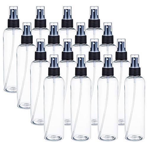 Bekith 16 Pack 8 oz Plastic Spray Bottles, Clear Empty Fine Mist Sprayer Bottles with Pump Spray Cap for Essential Oils, Travel, Perfumes
