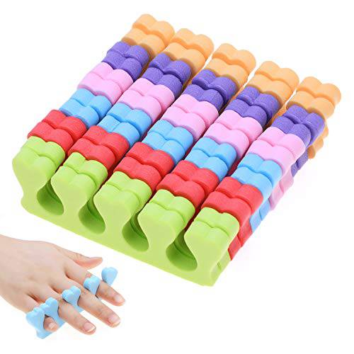 6 Pairs Toe Separators Finger Spreader Set,MWOOT Soft Sponge Finger Toe Divider Spacer Cushions Nail Art Manicure Tools for Gel Polish Coating Painting Pedicure