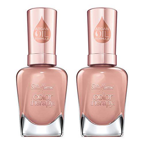 Sally Hansen Color Therapy Nail Polish, Blushed Petal 0.5 Ounce Long-lasting Nail Polish With Gel Shine and Nourishing Care, Pack of 2