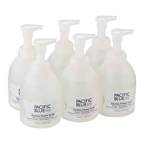 Pacific Blue Countertop Gentle Foam Soap by GP PRO (Georgia-Pacific), Dye and Fragrance Free, 44723, 532 mL Per Bottle, 6 Bottles Per Case, Clear