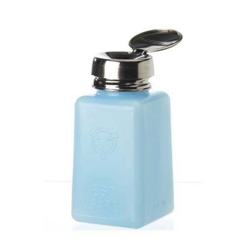 Solvent Dispenser ESD safe, Static dissipative, Blue Bottle with Anti-splash Pump Average surface resistivit, 6oz Bottle - Case of 50, Standard Top