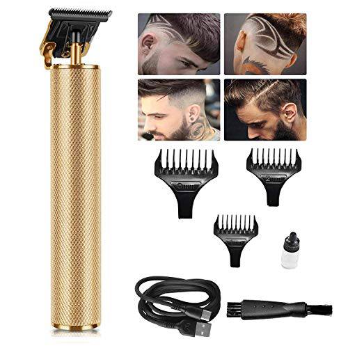 USB Hair Clippers for Men, Electric Hair Trimmer Waterproof Profession Portable Cordless Rechargeable T-Blade Hair Grooming Cutting Kit for Detail Beard Shaver Barber Salon Barbershop