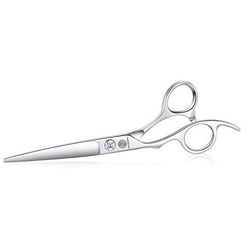 6 Inch Left-handed Hair Cutting Scissors Left Handed Shears Professional Lefty Barber Hair Scissors for Stylists, Hairdressers, Women, and Men, 440c Japanese Stainless Steel Silver