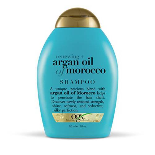 OGX Renewing + Argan Oil of Morocco Hydrating Hair Shampoo, Cold-Pressed Argan Oil to Help Moisturize, Soften & Strengthen Hair, Paraben-Free with Sulfate-Free Surfactants, 13 fl oz