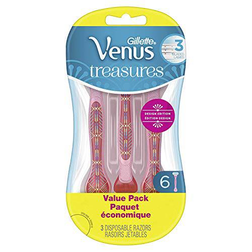 Gillette Venus Treasures Disposable Women’s Razors, 6 Count
