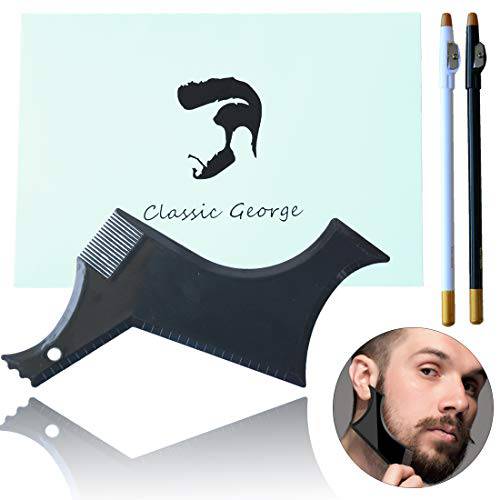 Beard Shaper Inbuilt Comb for Perfect line up with Edging Use with Beard Trimmer Barber Razor to Style Your Beard and Facial Hair Beard Shaping Tool