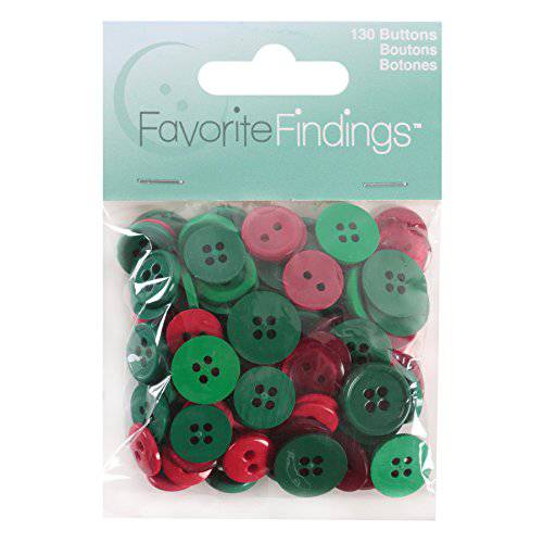 Blumenthal Lansing Favorite Findings Round Buttons, Red & Green, 28 g