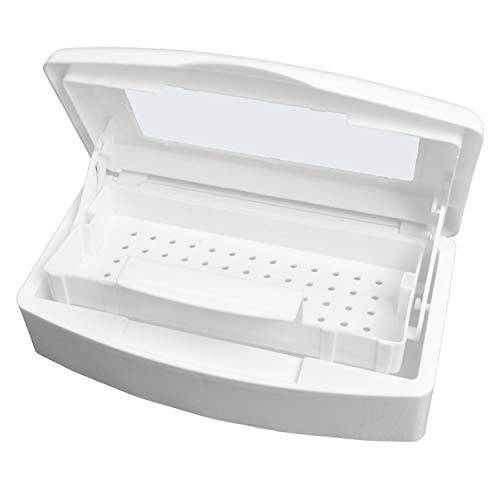 Nail Tool Sterilizer Box, Plastic Sterilization Tray for Tweezer, Eyelash Extensions, Nail Implement for Esthetician