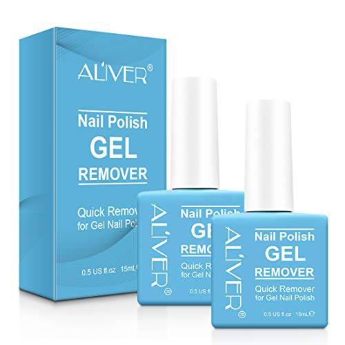 Gel Polish Remover 2PCS, Magic Soak-Off Gel Nail Polish Remover-Quick & Easy Polish Remover in 3-5 Mins, Professional Nail Polish Remover for Natural-Don’t Hurt Your Nails