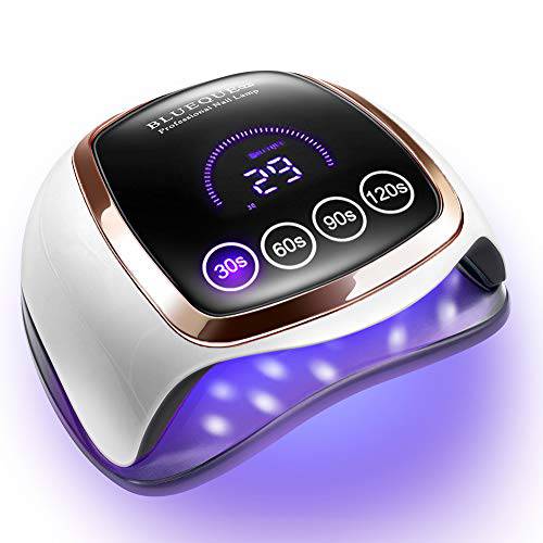 Gel UV LED Nail Lamp, UV LED Nail Dryer for Gel Polish with 4 Timer Settings, Auto Sensor and LCD Touch Screen, Professional Gel Polish Light Curing Lamp for Salon and Home Use