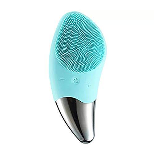 Outtmer Facial Cleansing Brushes Rechargeable Waterproof Cleansing Brushes ultrasonic waterproof Pore Cleanser 6 speeds Brushes for for All Types of Skin (Green)