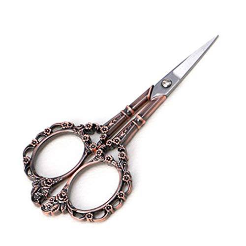 Professional Manicure Scissors, EBANKU Vintage Stainless Steel Cuticle Precision Beauty Grooming for Nail, Facial Hair, Eyebrow, Eyelash, Nose Hair (Red Bronze)