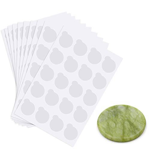 200 Pcs Eyelash Extension Adhesive Glue Pallet Sticker Pads, Disposable Waterproof Adhesive Holder Pad and 1 Pcs Eyelash Extension Jade Stone (200 Pcs Adhesive Sticker Pads and 1 Pcs Jade Stone)