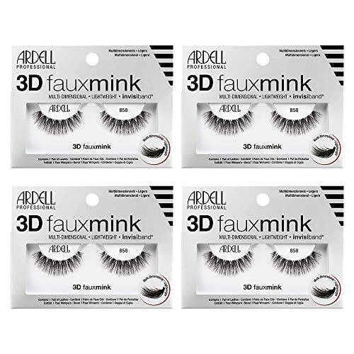 Ardell False Eyelashes 3D Faux Mink 858, 4 pairs