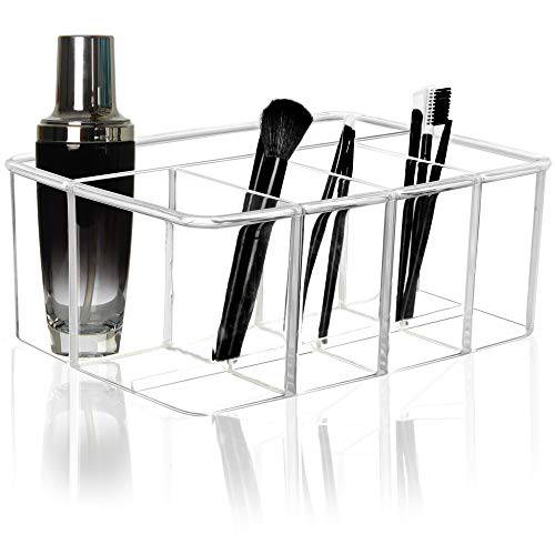 Youngever Large Clear Plastic Organizer, Makeup organizer, 5-Compartments