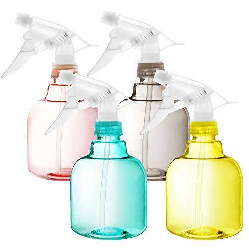 Youngever 4 Pack Empty Color Plastic Round Spray Bottles 16 Ounce