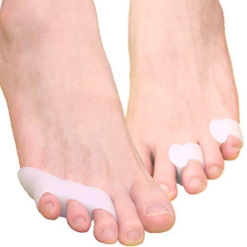 KUKUBAGS 12-Pack Pinky Toe Separators, Toe Gel Spacers & BCorrector, 3 Pair of Each Type, Little Toe Cushions for Overlapping Toes (Type of Two)