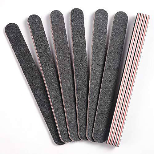 Nail File 10 PCS Professional Double Sided 100/180 Grit Nail Files Emery Board Black, Manicure Pedicure Tool and Nail Buffering Files,Great For Natural Nails and Acrylic Nails