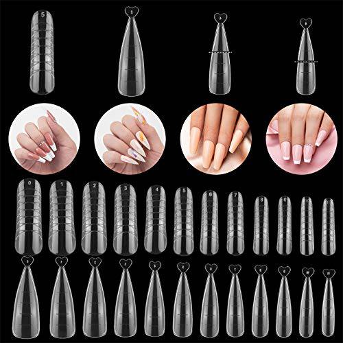 Beetles Poly Extension Gel Dual Nail Form - 120 Pcs Builder Nail Gel Flat Stiletto Nail Molds Coffin False Nail Tips for Gel Manicure Christmas Nail Art Design Salon DIY at Home