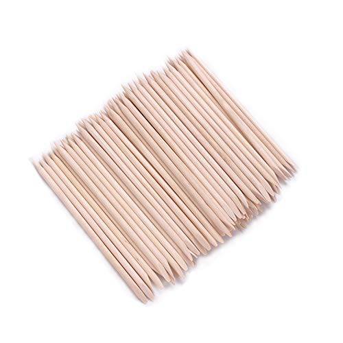 Fiezkaa 200Pcs Orange Sticks for Nails, Wooden Cuticle Sticks for Nail Cleaning, Double Sided Disposable Cuticle Pusher Bulk, Orangewood Nail Sticks for Nail Polish, Manicure Supplies Pedicure Tool