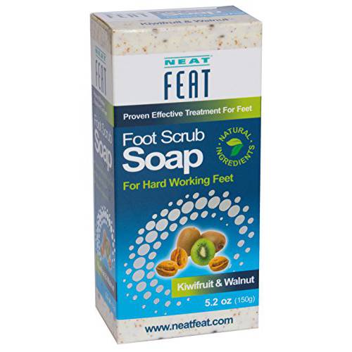 Neat Feat Kiwifruit and Walnut Foot Scrub Soap, 5.2 Fl. oz.
