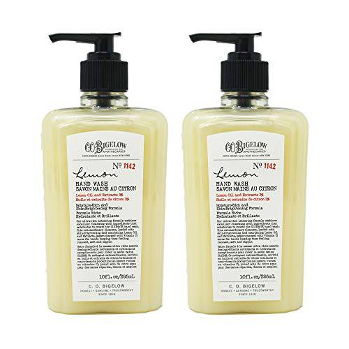 C.O. Bigelow Lemon Hand Wash - No. 1142, Moisturizing Liquid Hand Soaps with Lemon Extract & Vitamin C, Cruelty Free & Gentle for All Skin Types, 2 Pack, 10fl oz. each