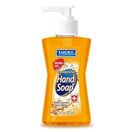 Lucky Super Soft Liquid Hand Soap Pump, Gold Anti-Bacterial, 7.5 Fluid Ounce